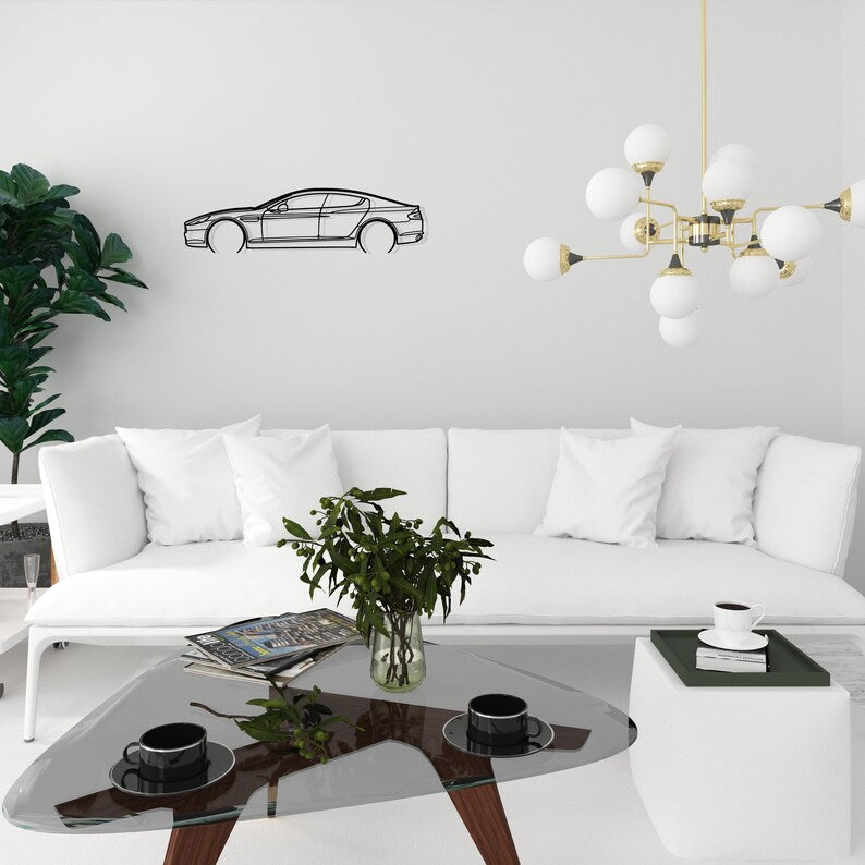 Aston Martin Rapide Detailed Metal Car Silhouette Wall Art