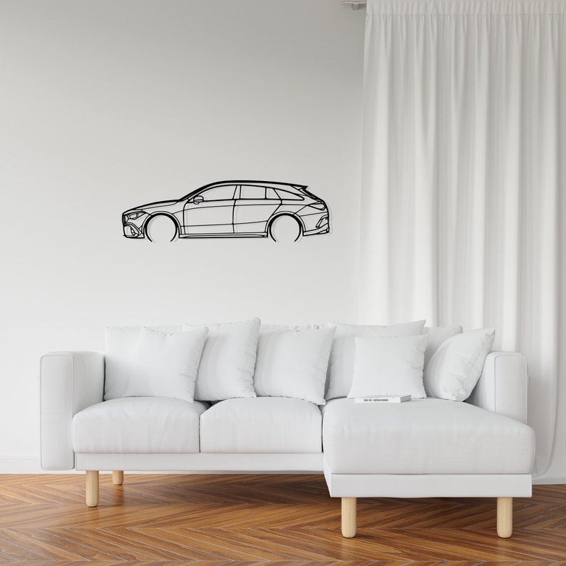 Mercedes AMG CLA 45S 2022 Detailed Metal Car Silhouette Wall Art