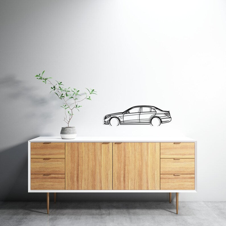Mercedes E63 AMG Detailed Metal Car Silhouette Wall Art
