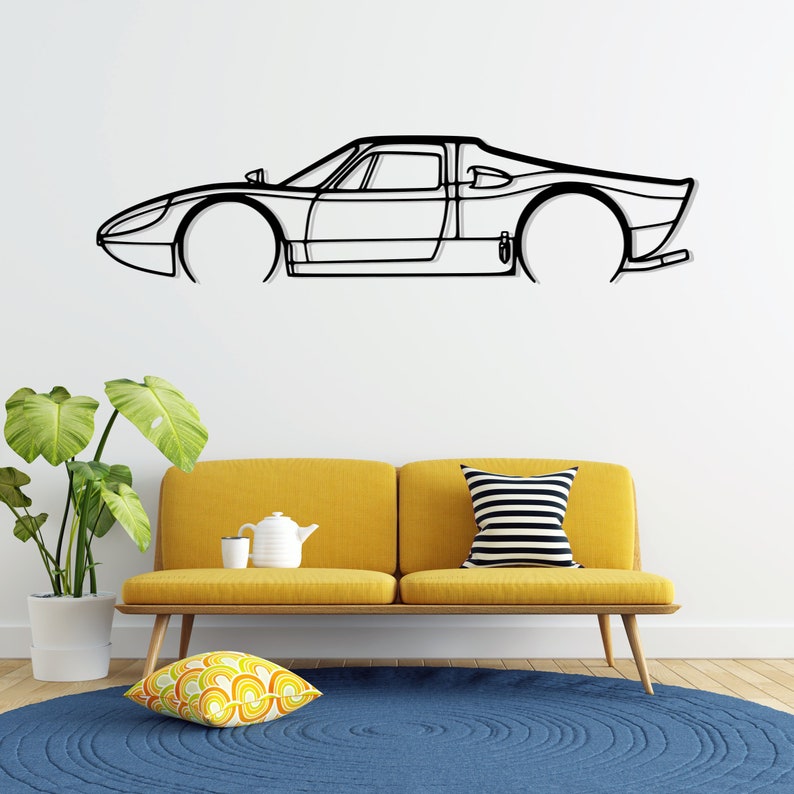 Porsche 904 GTS Detailed Metal Car Silhouette Wall Art