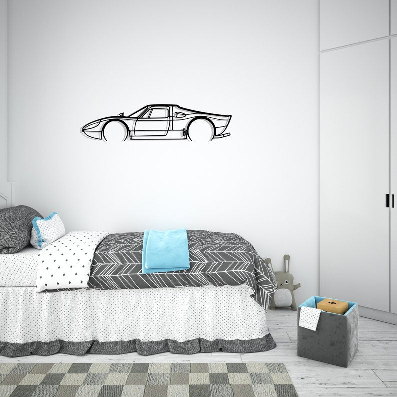 Porsche 904 GTS Detailed Metal Car Silhouette Wall Art