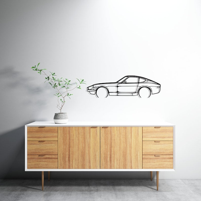 Datsun 280Z Coupe Detailed Metal Car Silhouette Wall Art