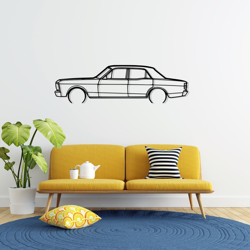Ford Fairmont XY GS Detailed Metal Car Silhouette Wall Art