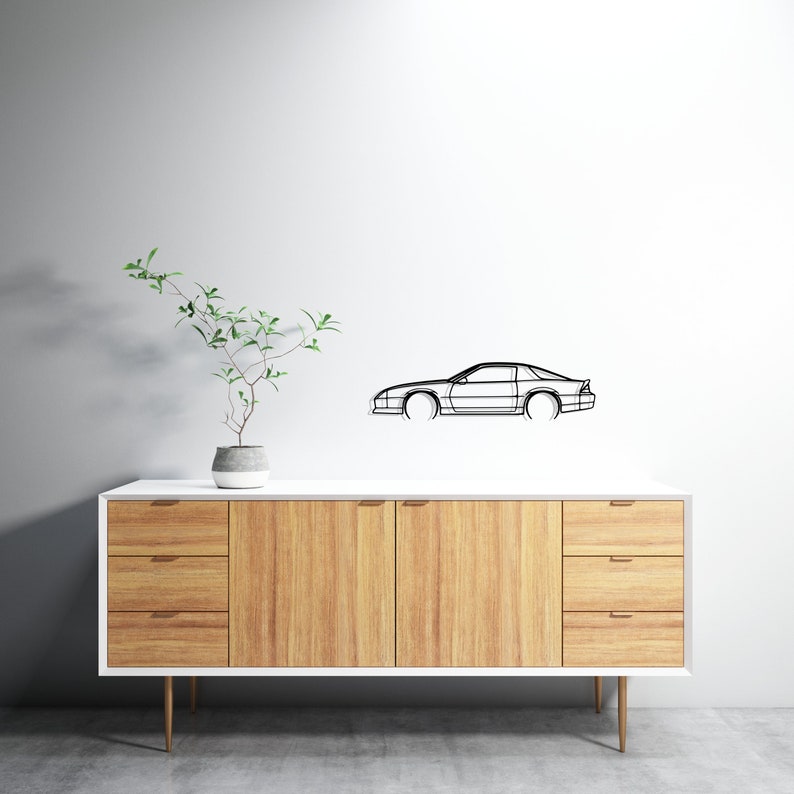 Chevrolet Camaro 1983 Z28 Detailed Metal Car Silhouette Wall Art
