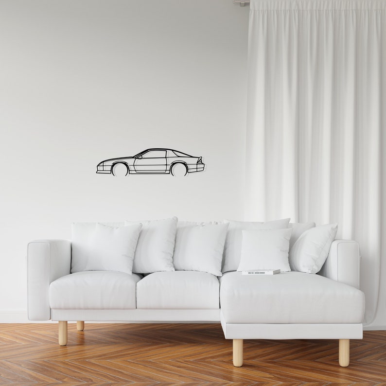 Chevrolet Camaro 1983 Z28 Detailed Metal Car Silhouette Wall Art