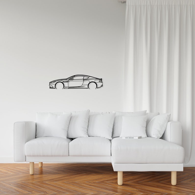 Aston Martin DBS 2012 Detailed Metal Car Silhouette Wall Art