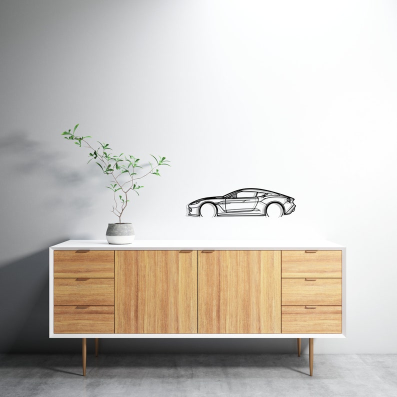 Aston Martin Vanquish Detailed Metal Car Silhouette Wall Art