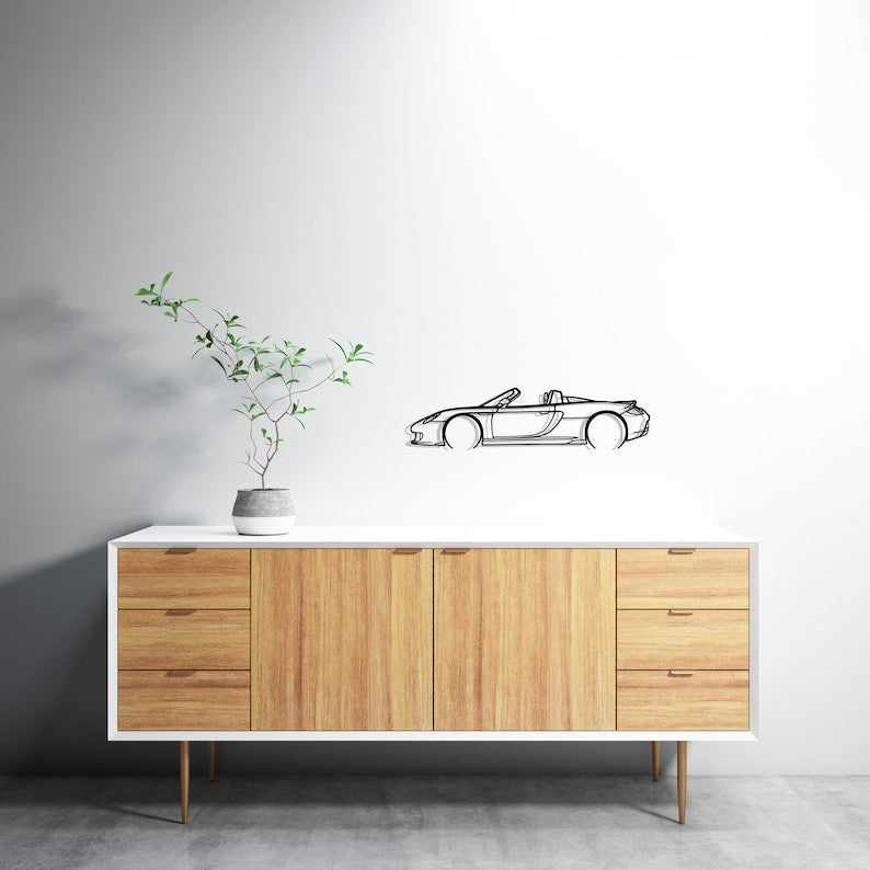 Porsche Carrera GT Detailed Metal Car Silhouette Wall Art