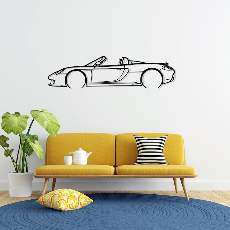 Porsche Carrera GT Detailed Metal Car Silhouette Wall Art