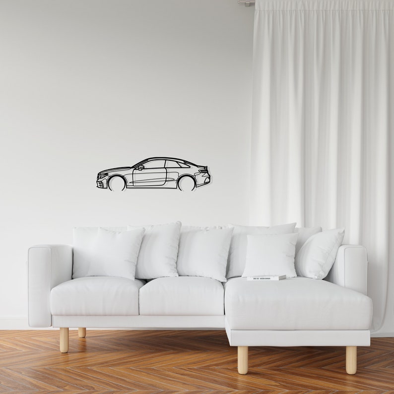 Mercedes E53 AMG Coupe Detailed Metal Car Silhouette Wall Art