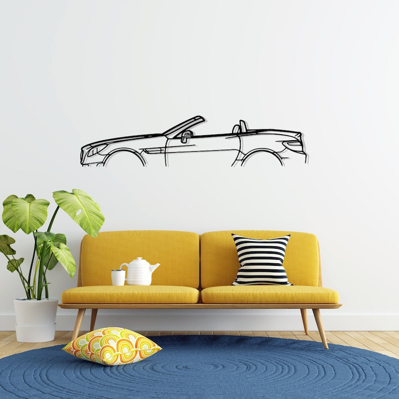 Mercedes SLK 350 2013 Metal Car Silhouette Wall Art