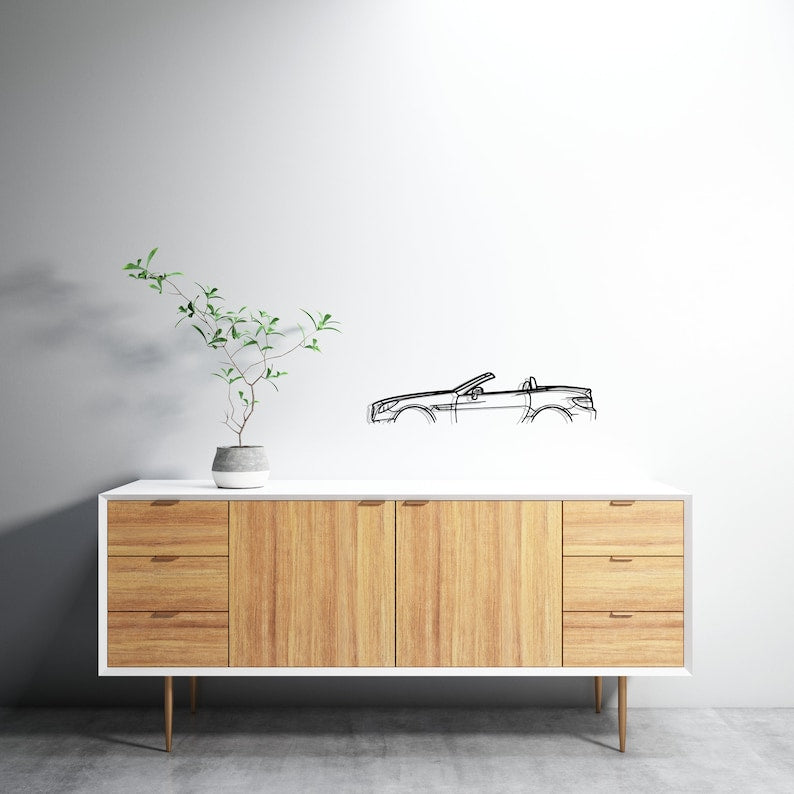 Mercedes SLK 350 2013 Metal Car Silhouette Wall Art