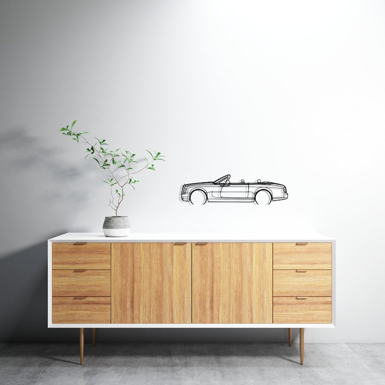 Rolls Royce Phantom Drophead 2008 Detailed Metal Car Silhouette Wall Art