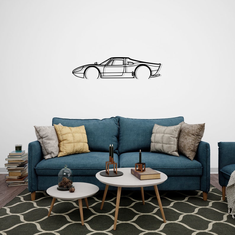 Porsche 904 GTS Detailed Metal Car Silhouette Wall Art