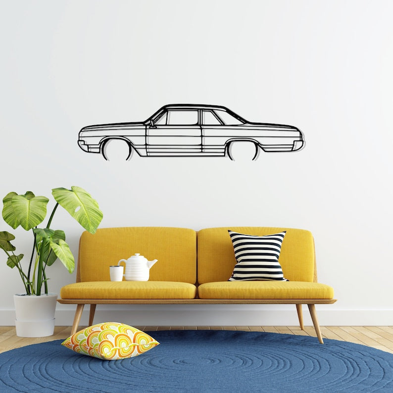 Ferrari F85 Coupe Detailed Metal Car Silhouette Wall Art